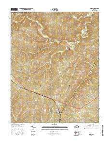 Pamplin Virginia Current topographic map, 1:24000 scale, 7.5 X 7.5 Minute, Year 2016