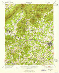 Peaks of Otter Virginia Historical topographic map, 1:62500 scale, 15 X 15 Minute, Year 1950