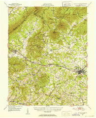 Peaks of Otter Virginia Historical topographic map, 1:62500 scale, 15 X 15 Minute, Year 1950