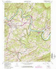 Pearisburg Virginia Historical topographic map, 1:24000 scale, 7.5 X 7.5 Minute, Year 1965