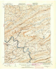 Pearisburg Virginia Historical topographic map, 1:62500 scale, 15 X 15 Minute, Year 1932
