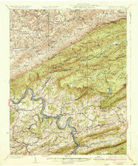 Pearisburg Virginia Historical topographic map, 1:62500 scale, 15 X 15 Minute, Year 1937