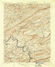 Pearisburg Virginia Historical topographic map, 1:62500 scale, 15 X 15 Minute, Year 1937