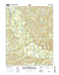 Penola Virginia Current topographic map, 1:24000 scale, 7.5 X 7.5 Minute, Year 2016