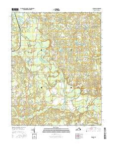 Penola Virginia Current topographic map, 1:24000 scale, 7.5 X 7.5 Minute, Year 2016