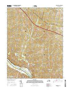 Perkinsville Virginia Current topographic map, 1:24000 scale, 7.5 X 7.5 Minute, Year 2016