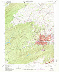 Pulaski Virginia Historical topographic map, 1:24000 scale, 7.5 X 7.5 Minute, Year 1965