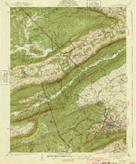 Pulaski Virginia Historical topographic map, 1:62500 scale, 15 X 15 Minute, Year 1940