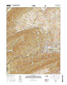 Pulaski Virginia Current topographic map, 1:24000 scale, 7.5 X 7.5 Minute, Year 2016