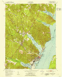 Quantico Virginia Historical topographic map, 1:24000 scale, 7.5 X 7.5 Minute, Year 1952