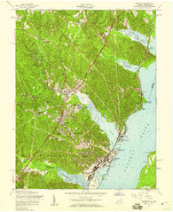 Quantico Virginia Historical topographic map, 1:24000 scale, 7.5 X 7.5 Minute, Year 1956