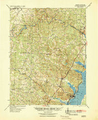 Quantico Virginia Historical topographic map, 1:62500 scale, 15 X 15 Minute, Year 1940