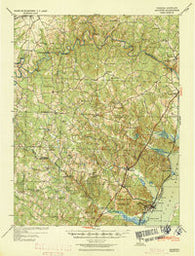 Quantico Virginia Historical topographic map, 1:62500 scale, 15 X 15 Minute, Year 1940
