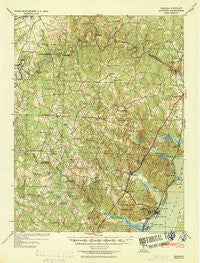 Quantico Virginia Historical topographic map, 1:62500 scale, 15 X 15 Minute, Year 1940