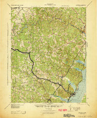 Quantico Virginia Historical topographic map, 1:62500 scale, 15 X 15 Minute, Year 1943