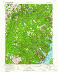 Quantico Virginia Historical topographic map, 1:62500 scale, 15 X 15 Minute, Year 1957