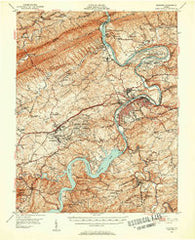 Radford Virginia Historical topographic map, 1:62500 scale, 15 X 15 Minute, Year 1950