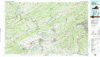 Radford Virginia Historical topographic map, 1:100000 scale, 30 X 60 Minute, Year 1982
