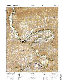 Radford North Virginia Current topographic map, 1:24000 scale, 7.5 X 7.5 Minute, Year 2016