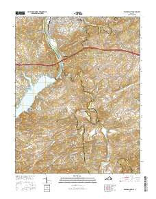 Radford South Virginia Current topographic map, 1:24000 scale, 7.5 X 7.5 Minute, Year 2016