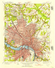 Richmond Virginia Historical topographic map, 1:24000 scale, 7.5 X 7.5 Minute, Year 1934