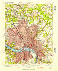 Richmond Virginia Historical topographic map, 1:24000 scale, 7.5 X 7.5 Minute, Year 1934