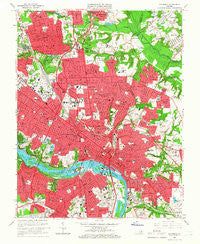 Richmond Virginia Historical topographic map, 1:24000 scale, 7.5 X 7.5 Minute, Year 1964