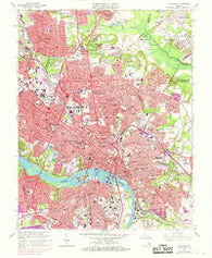 Richmond Virginia Historical topographic map, 1:24000 scale, 7.5 X 7.5 Minute, Year 1964