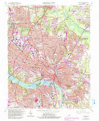 Richmond Virginia Historical topographic map, 1:24000 scale, 7.5 X 7.5 Minute, Year 1964