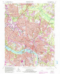 Richmond Virginia Historical topographic map, 1:24000 scale, 7.5 X 7.5 Minute, Year 1964