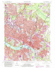 Richmond Virginia Historical topographic map, 1:24000 scale, 7.5 X 7.5 Minute, Year 1964