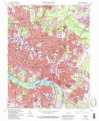 Richmond Virginia Historical topographic map, 1:24000 scale, 7.5 X 7.5 Minute, Year 1964