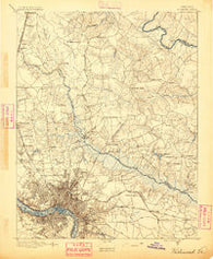 Richmond Virginia Historical topographic map, 1:62500 scale, 15 X 15 Minute, Year 1895