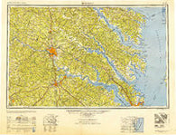 Richmond Virginia Historical topographic map, 1:250000 scale, 1 X 2 Degree, Year 1949