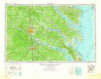 Richmond Virginia Historical topographic map, 1:250000 scale, 1 X 2 Degree, Year 1964