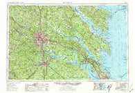 Richmond Virginia Historical topographic map, 1:250000 scale, 1 X 2 Degree, Year 1973