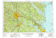 Richmond Virginia Historical topographic map, 1:250000 scale, 1 X 2 Degree, Year 1973