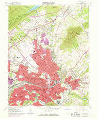 Roanoke Virginia Historical topographic map, 1:24000 scale, 7.5 X 7.5 Minute, Year 1963