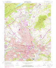 Roanoke Virginia Historical topographic map, 1:24000 scale, 7.5 X 7.5 Minute, Year 1963