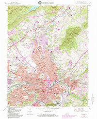 Roanoke Virginia Historical topographic map, 1:24000 scale, 7.5 X 7.5 Minute, Year 1963