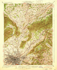 Roanoke Virginia Historical topographic map, 1:62500 scale, 15 X 15 Minute, Year 1933