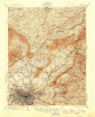 Roanoke Virginia Historical topographic map, 1:62500 scale, 15 X 15 Minute, Year 1933