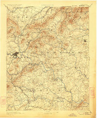 Roanoke Virginia Historical topographic map, 1:125000 scale, 30 X 30 Minute, Year 1891
