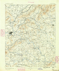 Roanoke Virginia Historical topographic map, 1:125000 scale, 30 X 30 Minute, Year 1890