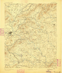 Roanoke Virginia Historical topographic map, 1:125000 scale, 30 X 30 Minute, Year 1891