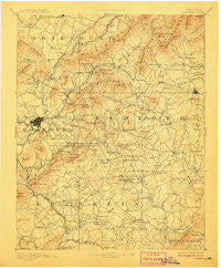 Roanoke Virginia Historical topographic map, 1:125000 scale, 30 X 30 Minute, Year 1891