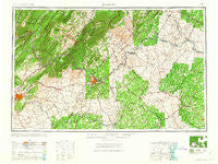 Roanoke Virginia Historical topographic map, 1:250000 scale, 1 X 2 Degree, Year 1963