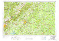 Roanoke Virginia Historical topographic map, 1:250000 scale, 1 X 2 Degree, Year 1971