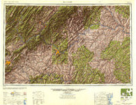Roanoke Virginia Historical topographic map, 1:250000 scale, 1 X 2 Degree, Year 1947