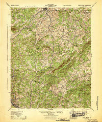 Rocky Mount Virginia Historical topographic map, 1:62500 scale, 15 X 15 Minute, Year 1944